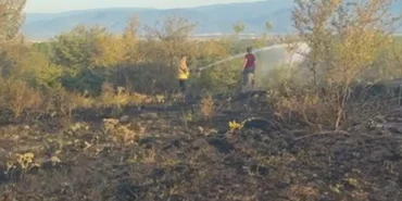 Düzce Konuralp’te örtü yangını kontrol altında